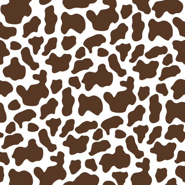 Brown cow spots animal print vinyl rug
