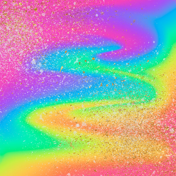 Gold Glitter Rainbow Swirl 12x12 Patterned Vinyl Sheet