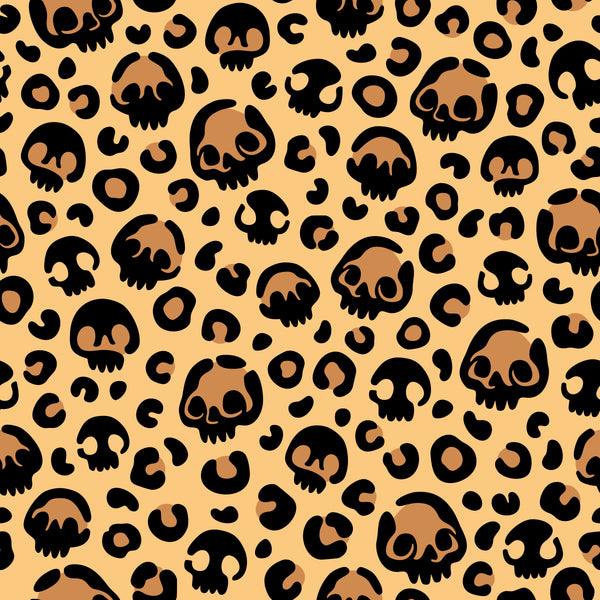 Skull Leopard Print 12x12 Patterned Vinyl Sheet