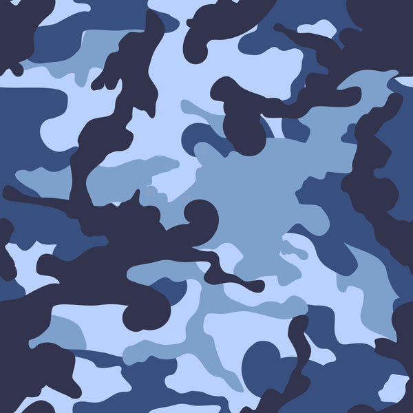 Blue Camouflage 12x12 Patterned Vinyl Sheet - iCraftVinyl