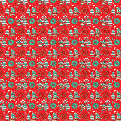 Penguin & Donuts Christmas 12x12 Patterned Vinyl Sheet