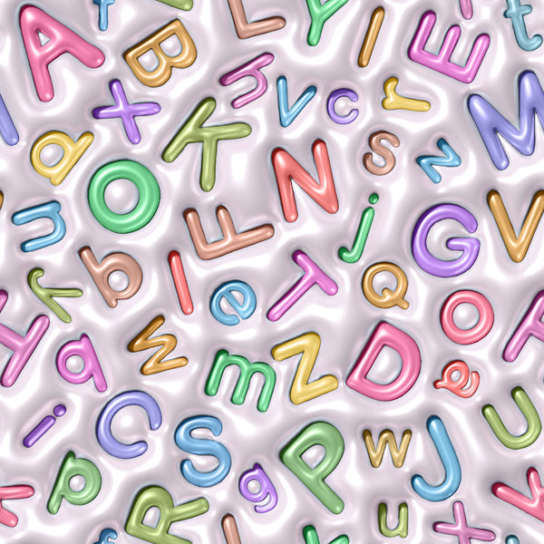 Faux Puffy Alphabet Letters 12x12 Patterned Vinyl Sheet iCraftVinyl