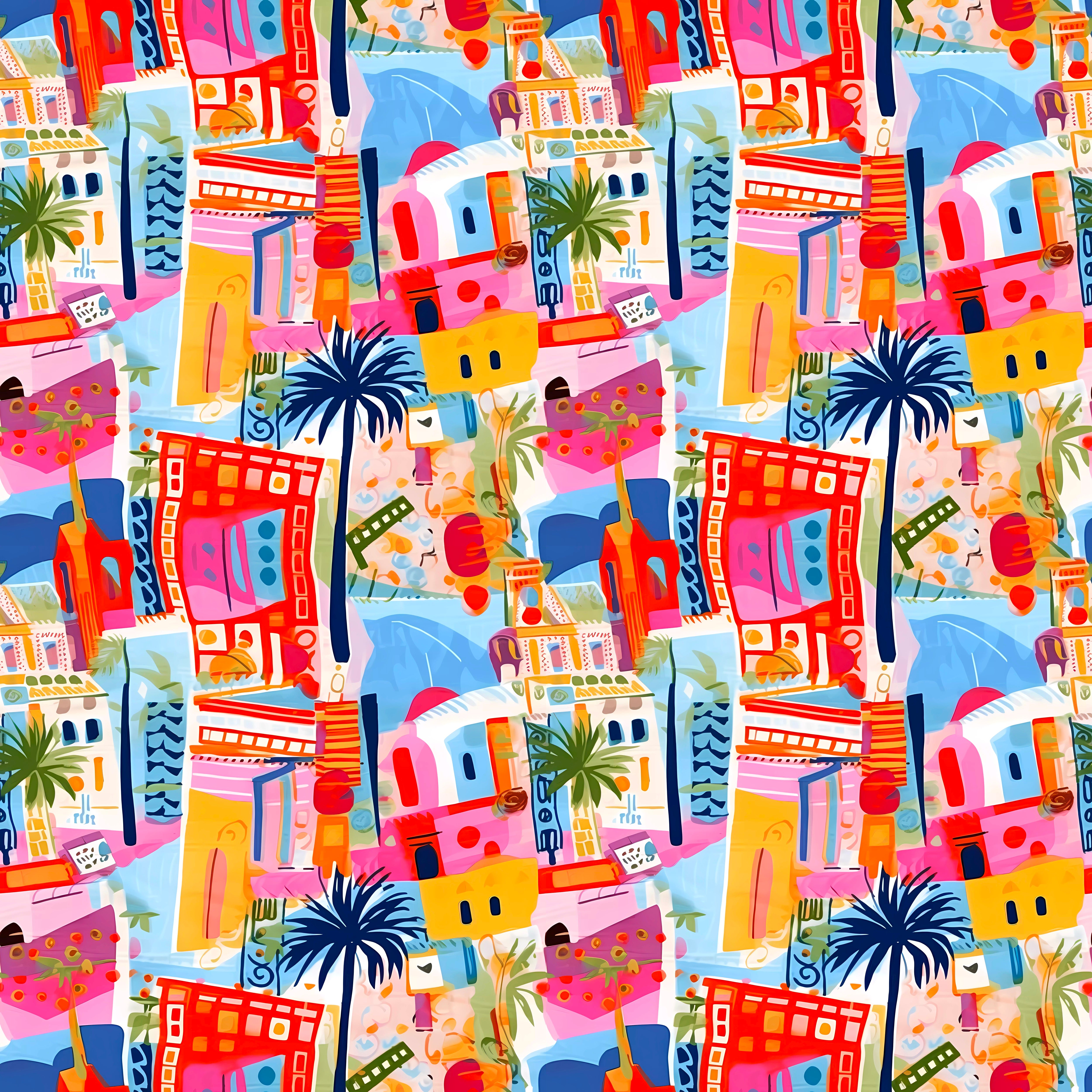 Abstract Pattern Travel Abstract Tropical Travel 12x12 Patterned Vinyl Sheet - iCraftVinyl